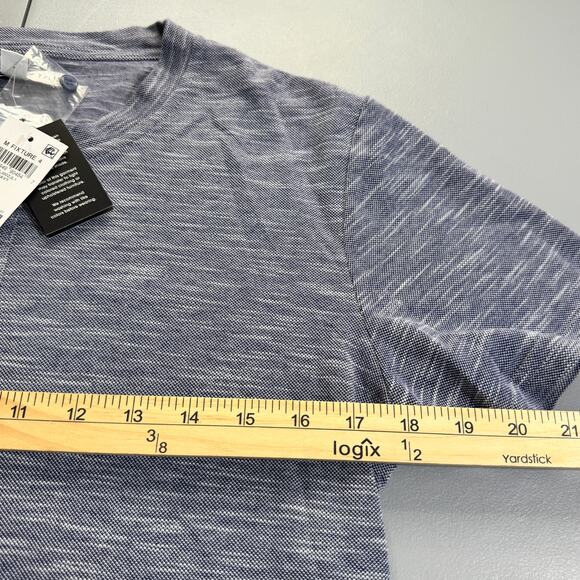 And Now This Mens Henley Shirt Size Small Blue Short Sleeve Knit Pullover‎ New - Picture 8 of 9